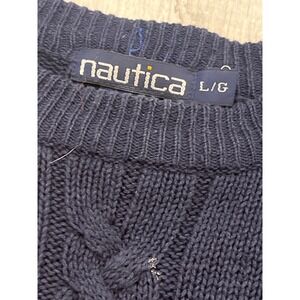 Nautica Mens Color Block Cable Knit Sweater L/G